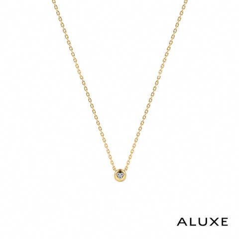 ALUXE亞立詩 Shine系列10K 雙面鑽石項鍊