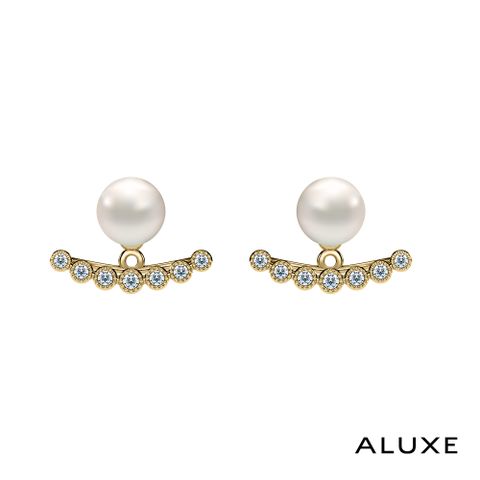 A-LUXE 亞立詩 10K金 閃耀寶石 淡水珍珠 耳環 珍愛系列 Be Myself