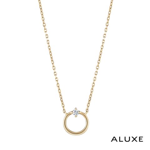 【ALUXE 亞立詩】10K金 甜甜圈 造型 鑽石項鍊