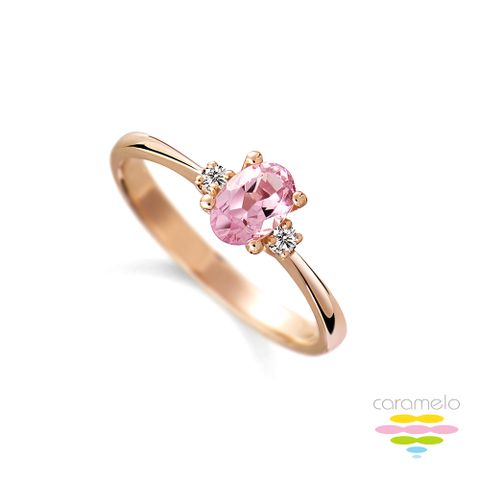 Caramelo 彩糖鑽工坊 18K 玫瑰金 石榴石30分 鑽戒 Vintage系列 石榴石戒