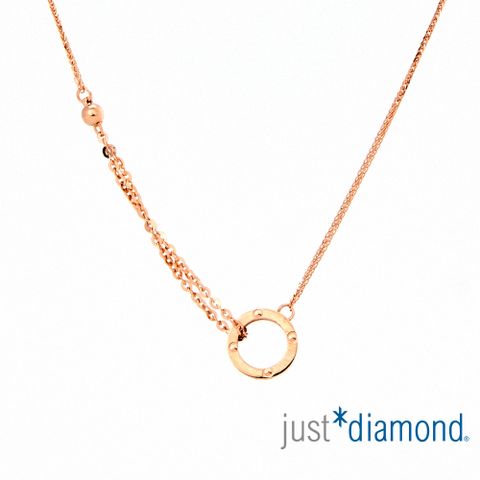 Just Diamond 鎮金店 圓緣 18K玫瑰金項鍊(網路限定)