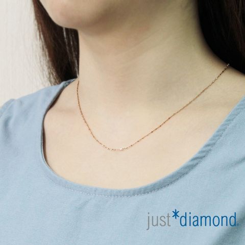 JUST 【 Diamond】18K玫瑰金雙色鍊MN(40cm)