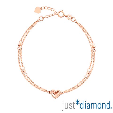 【Just Diamond】心格交織 18K玫瑰金手鍊(網路限定)