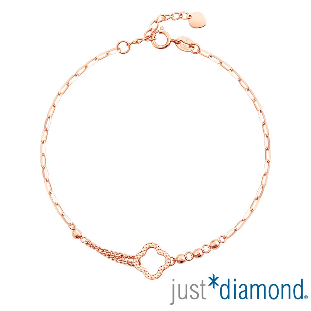Just Diamond 鎮金店 四葉祝福 18K玫瑰金手鍊(網路限定)