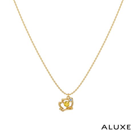 ALUXE 亞立詩 黃水晶 10K金 鑽石項鍊 Winne維尼 迪士尼 小熊維尼系列 NNDW002