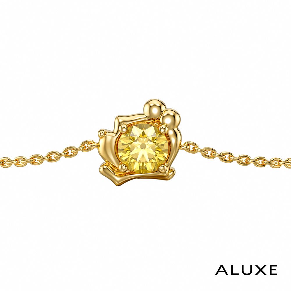 ALUXE 亞立詩 黃寶石 10K金 寶石手鍊 Winne維尼 迪士尼 小熊維尼系列 BRDW002