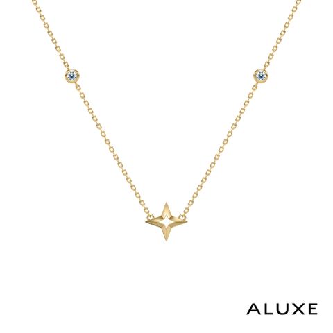 【ALUXE 亞立詩】迪士尼 10K 金色星芒 鑽石項鍊 阿拉丁 NNDA006