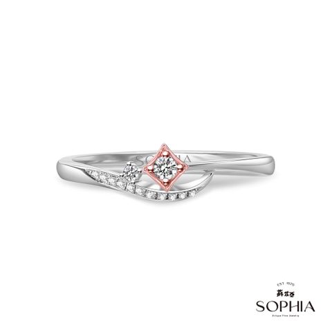 SOPHIA 蘇菲亞 珠寶 - 榮光 18K玫瑰金+PT950鉑金 結婚對戒-女戒