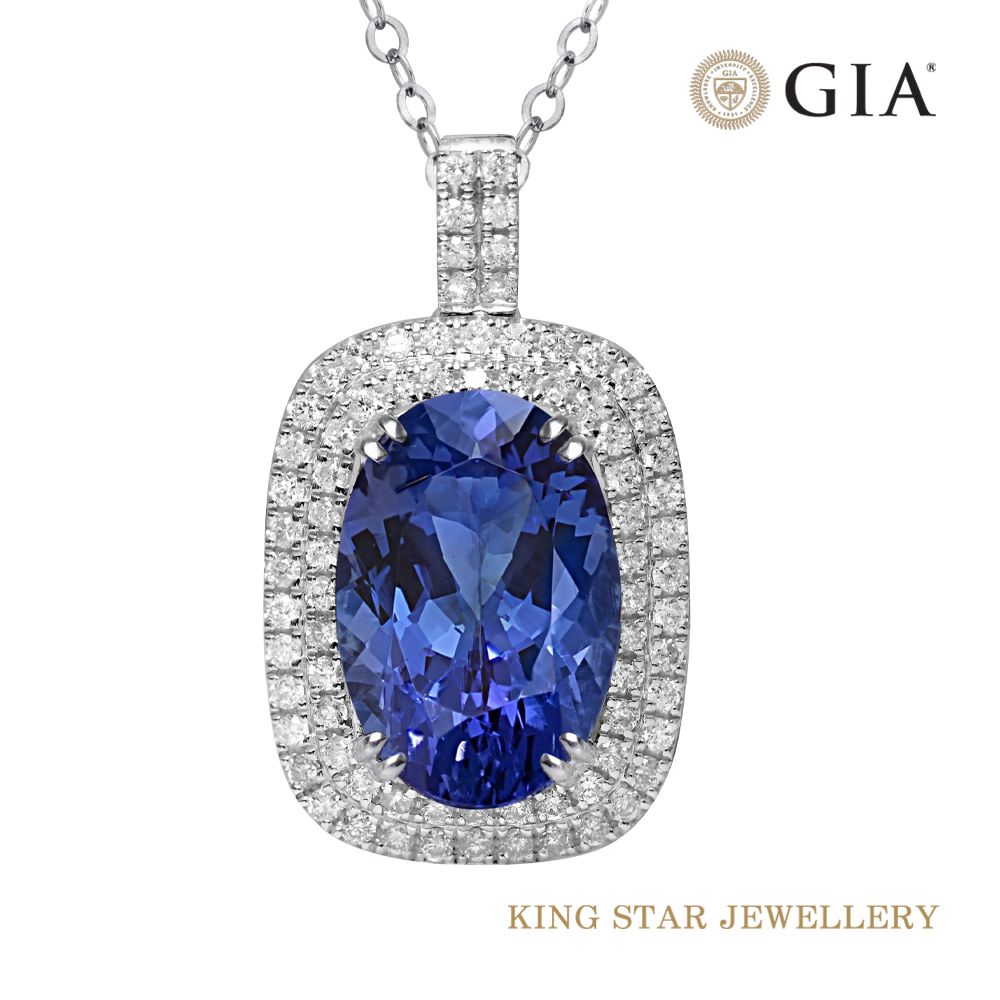 King Star GIA 5克拉18K丹泉石X鑽石戒指(鑽戒/墜兩用款)