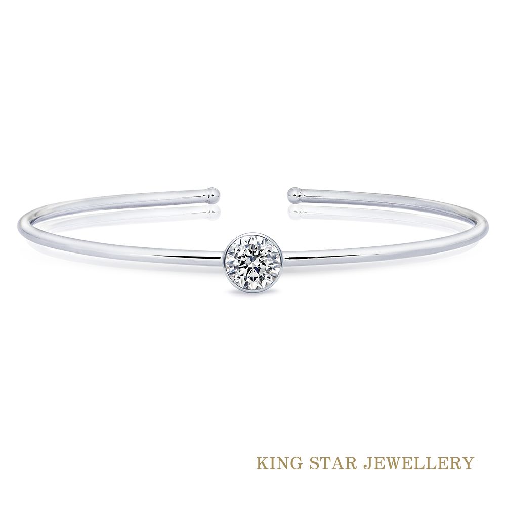 King Star 30分 Dcolor 18K金 天然鑽石 手鐲手環 泡泡C字 (視覺效果1克拉)