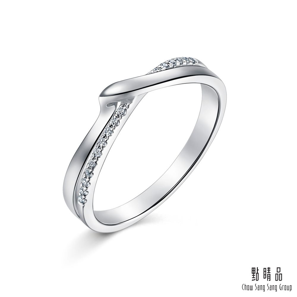 Chow Sang Sang Group 點睛品  PROMESSA PT950鉑金 小皇冠系列 鑽石戒指(女戒)