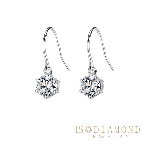 IS DIAMOND IGI 100分 培育鑽石耳環 最白Dcolor VS高規格淨度-六爪耳勾 (培育鑽石)