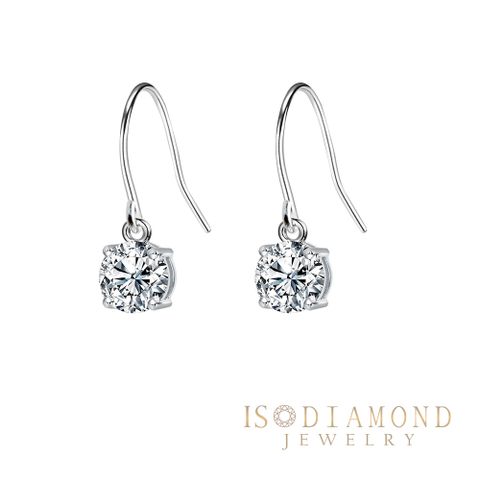 IS DIAMOND IGI 100分 培育鑽石耳環 最白Dcolor VS高規格淨度-四爪耳勾 (培育鑽石)