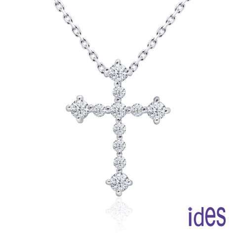 ides愛蒂思 輕珠寶義大利進口14K金十字架項鍊鎖骨鍊（16吋-KP653）