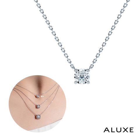 ALUXE 亞立詩 14K金 鑽石項鍊 星光單鑽 閃耀系列 NN0218