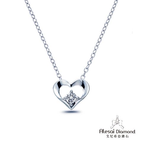 Alesai 艾尼希亞鑽石 10分 D/VVS1 愛心鑽石項鍊 培育鑽石