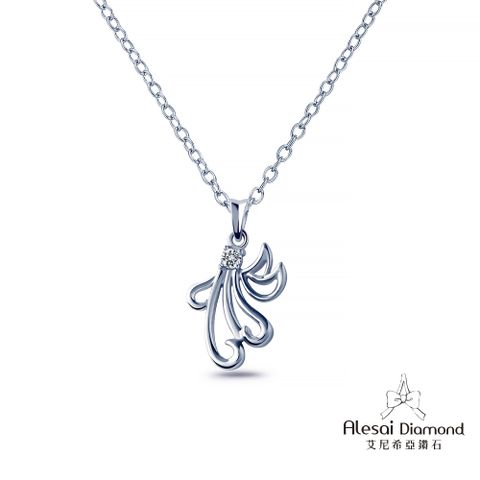 Alesai 艾尼希亞鑽石 5分 D/VVS1 小天使鑽石項鍊 培育鑽石 K金項鍊