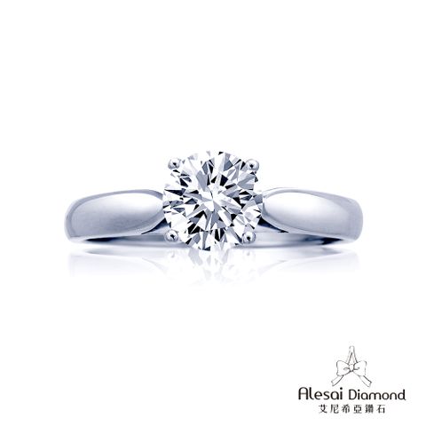 Alesai艾尼希亞鑽石 1克拉 D/VVS1 3EX車工 培育鑽石戒指 四爪鑽戒