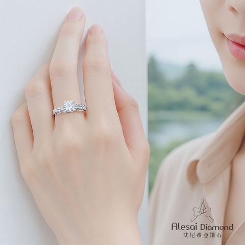 Alesai艾尼希亞鑽石 1克拉 D/VVS1 3EX車工 培育鑽石戒指