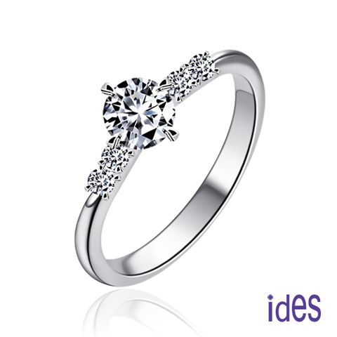 ides愛蒂思 日系設計鉑金PT950精選50分F/VS1八心八箭頂級3EX車工鑽石戒指求婚結婚鑽戒/幸福
