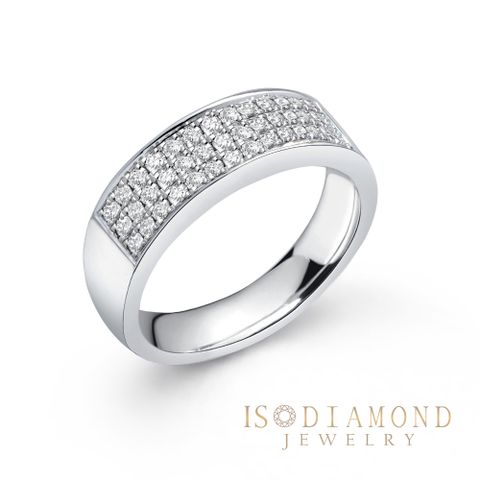 IS DIAMOND 滿鑽鑽石戒指 三排線戒(培育鑽石)