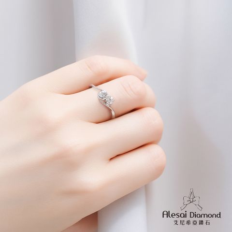 Alesai艾尼希亞鑽石 20分鑽戒 D/VVS1 3EX閃亮車工K金戒指 培育鑽石