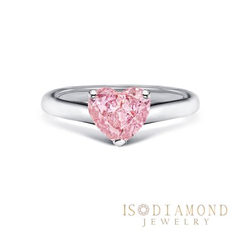 IS DIAMOND IGI 1克拉鉑金台鑽石戒指 VS高規格淨度 粉鑽 心形(培育鑽石)