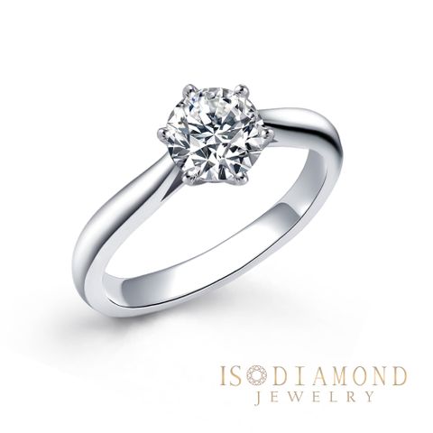 IS DIAMOND IGI 1克拉鉑金台鑽戒 六爪戒指 最白Dcolor VS高規格淨度(培育鑽石)