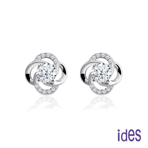 ides愛蒂思 日系設計款40分F/VS1極優3VG車工鑽石耳環/花語四爪（一邊20分）