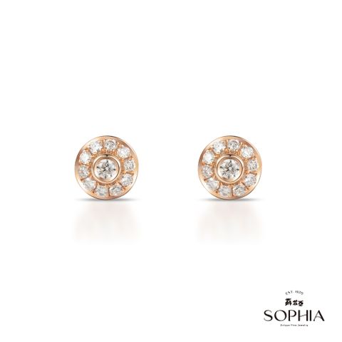 SOPHIA 蘇菲亞珠寶 - 米娜瓦 14K玫瑰金 鑽石耳環