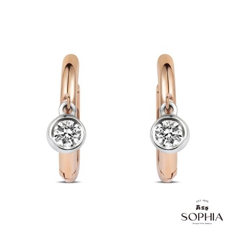 SOPHIA 蘇菲亞珠寶 - 蕾比 14K金雙色 鑽石耳環