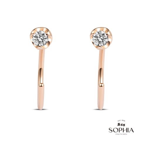 SOPHIA 蘇菲亞珠寶 - 卡娜 14K玫瑰金 鑽石耳環