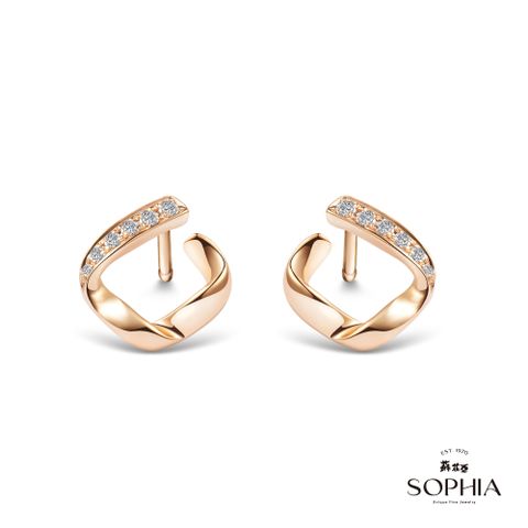SOPHIA 蘇菲亞珠寶 - 艾爾莎 14K玫瑰金 鑽石耳環