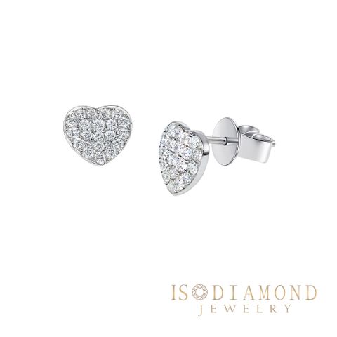 IS DIAMOND 滿鑽鑽石耳環 愛心 (培育鑽石)