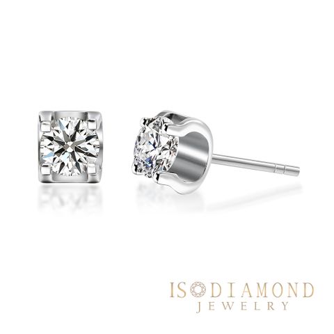 IS DIAMOND IGI 50分鑽石耳環 牛頭 最白Dcolor VS高規格淨度(培育鑽石)