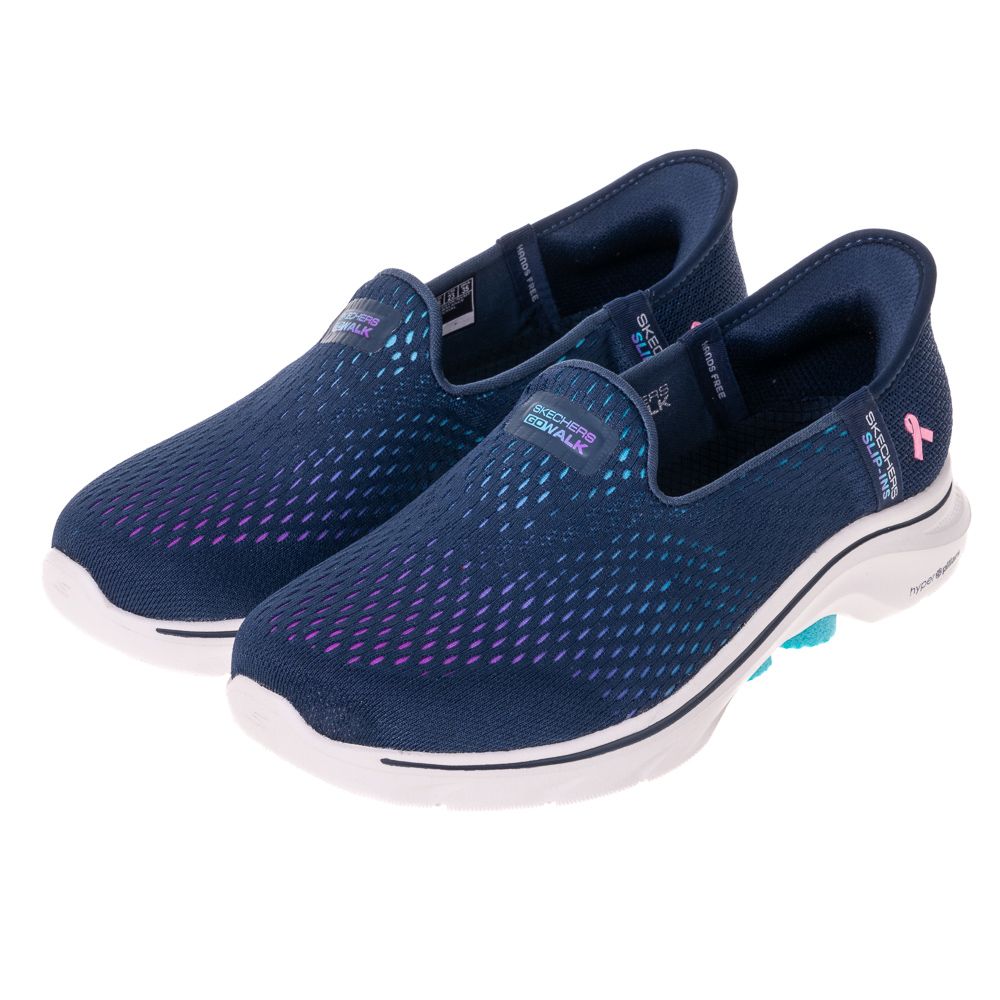 SKECHERS 女鞋 健走系列 瞬穿舒適科技 GO WALK 7 粉紅絲帶限定款 寬楦款 - 125255WNVMT