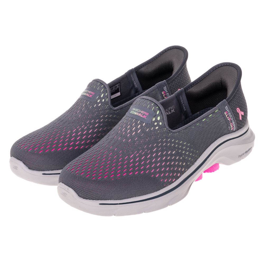 SKECHERS 女鞋 健走系列 瞬穿舒適科技 GO WALK 7 粉紅絲帶限定款 寬楦款 - 125255WCCMT