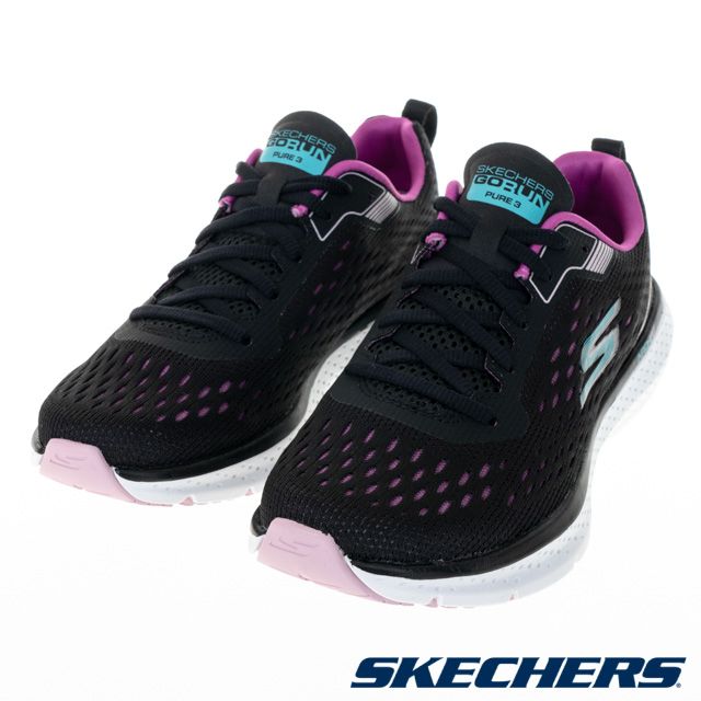 SKECHERS  女慢跑系列 GORUN PURE 3 - 172034BLK