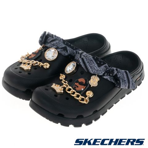SKECHERS 女鞋 休閒系列 涼拖鞋 SNOOP DOGG 聯名款 ARCH FIT FOOTSTEPS - 186010BLK