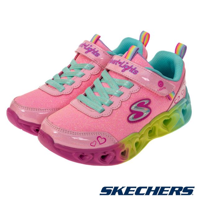 SKECHERS  童鞋 女童系列 燈鞋 HEART LIGHTS - 302684LPKMT