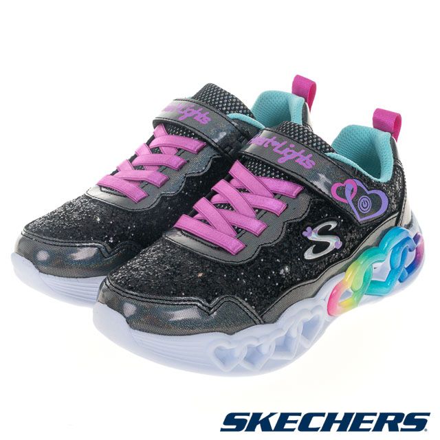 SKECHERS  童鞋 女童系列 燈鞋 INFINITE HEART LIGHTS - 303752LBKTQ