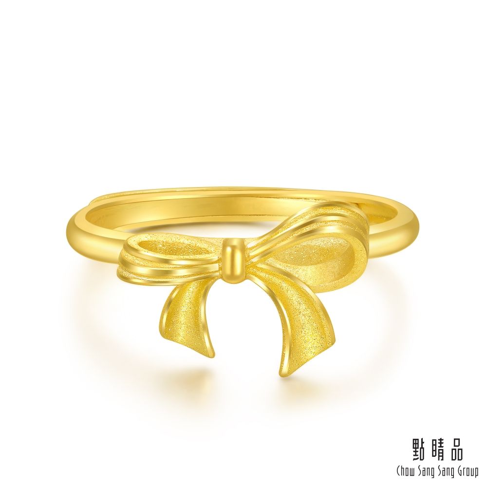 Chow Sang Sang Group 點睛品 網路獨家款 浪漫蝴蝶結 黃金戒指