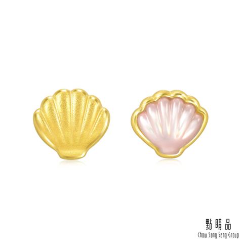 點睛品 愛情密語 貝殼 黃金貝母耳環