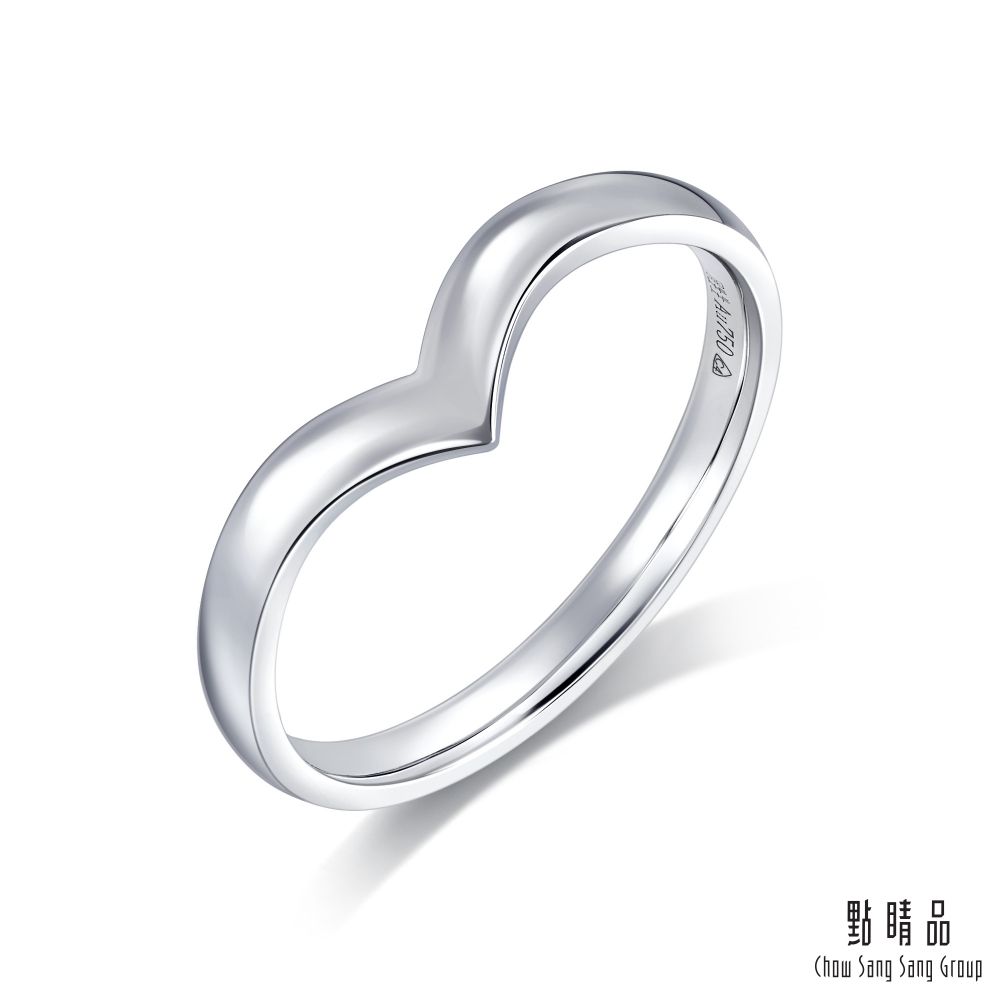 Chow Sang Sang Group 點睛品  Promessa 小皇冠系列 V型簡約 18K金戒指(男戒)