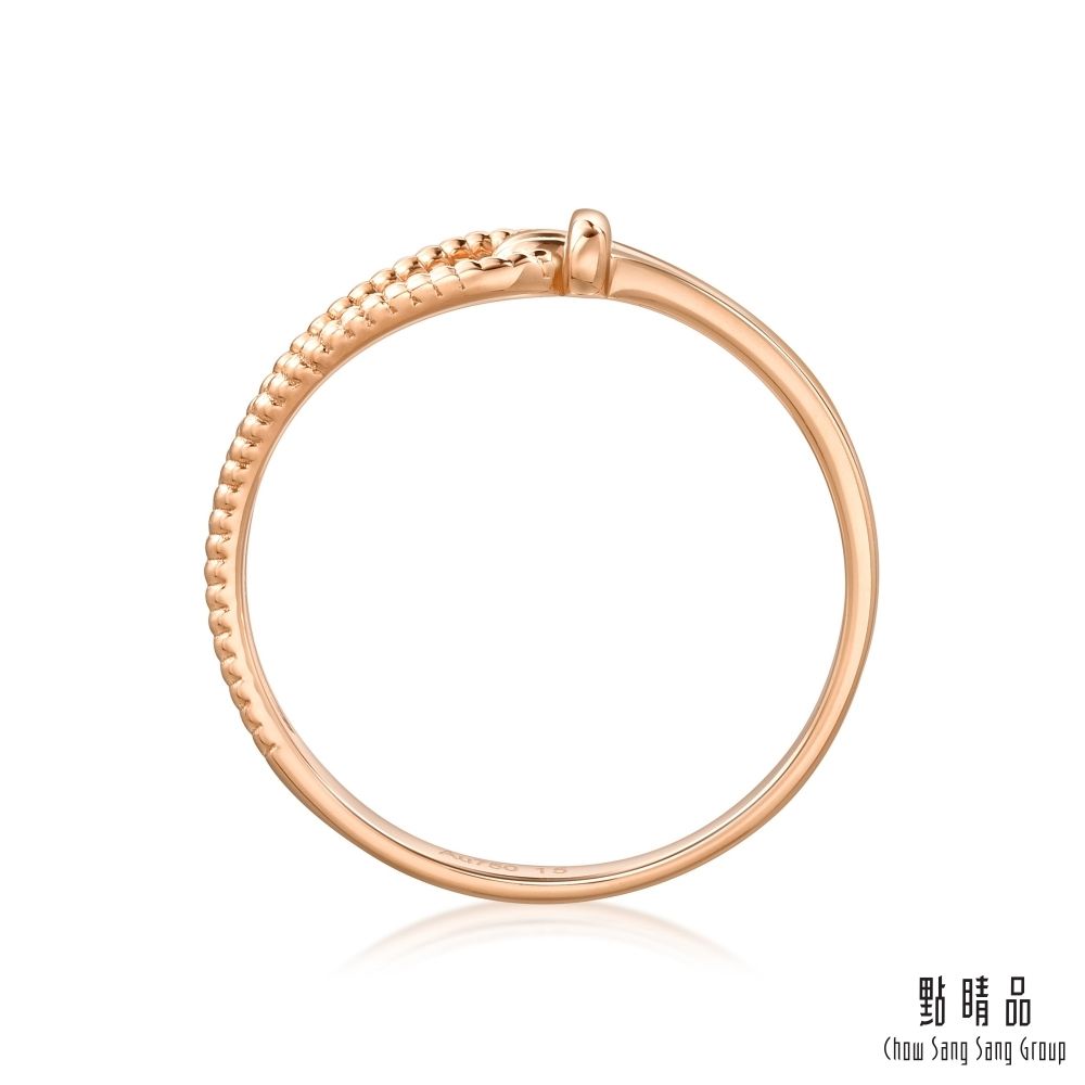 Chow Sang Sang Group 點睛品  簡約繩結 18K玫瑰金戒指