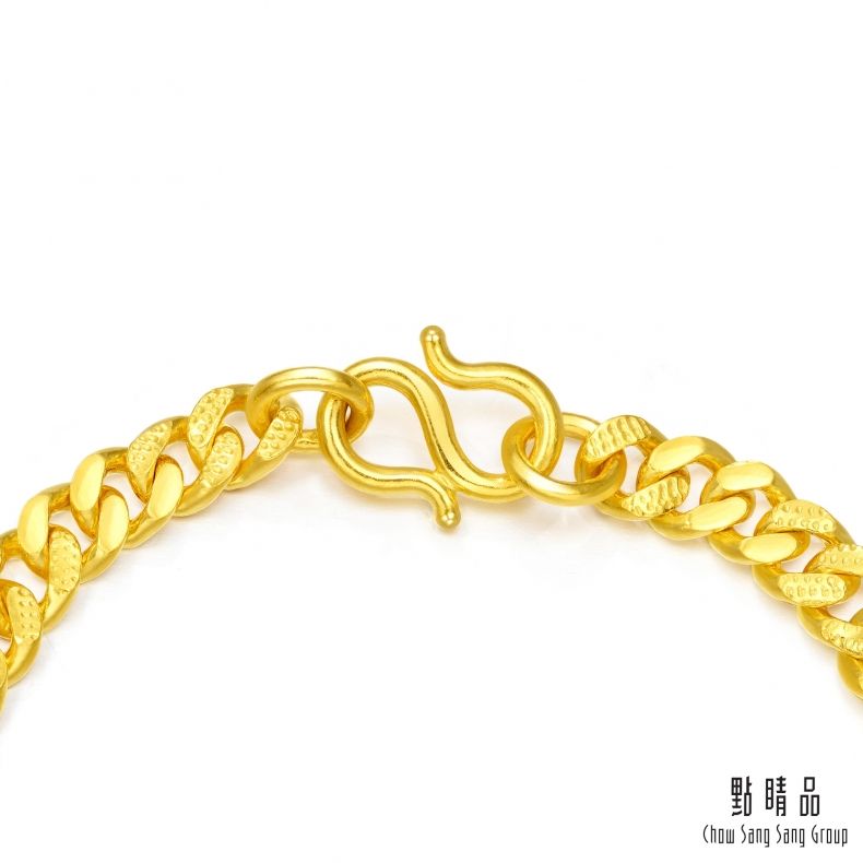 Chow Sang Sang Group 點睛品  簡約波浪水紋黃金手鍊(19公分)_計價黃金