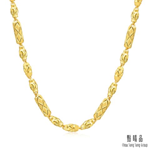 Chow Sang Sang Group 點睛品 機織素鍊 竹節刻花 黃金項鍊(50公分)_計價黃金