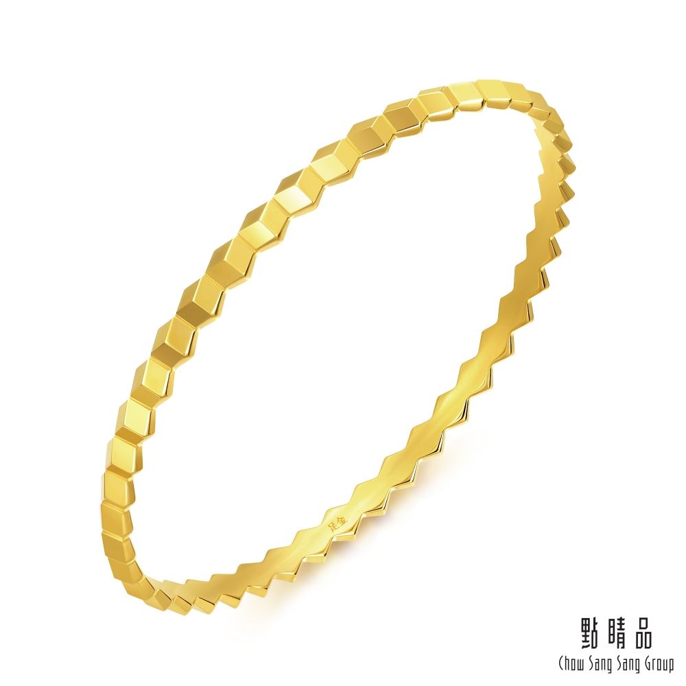  點睛品 六角蜂巢 黃金手鐲_計價黃金(06)