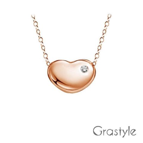 GraStyle 歐莉寶 相思豆 14K天然鑽石套鍊