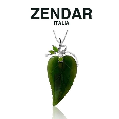 【南紡購物中心】 ZENDAR 年度設計師款碧玉項鍊 Bright Leaf (Z6022)
